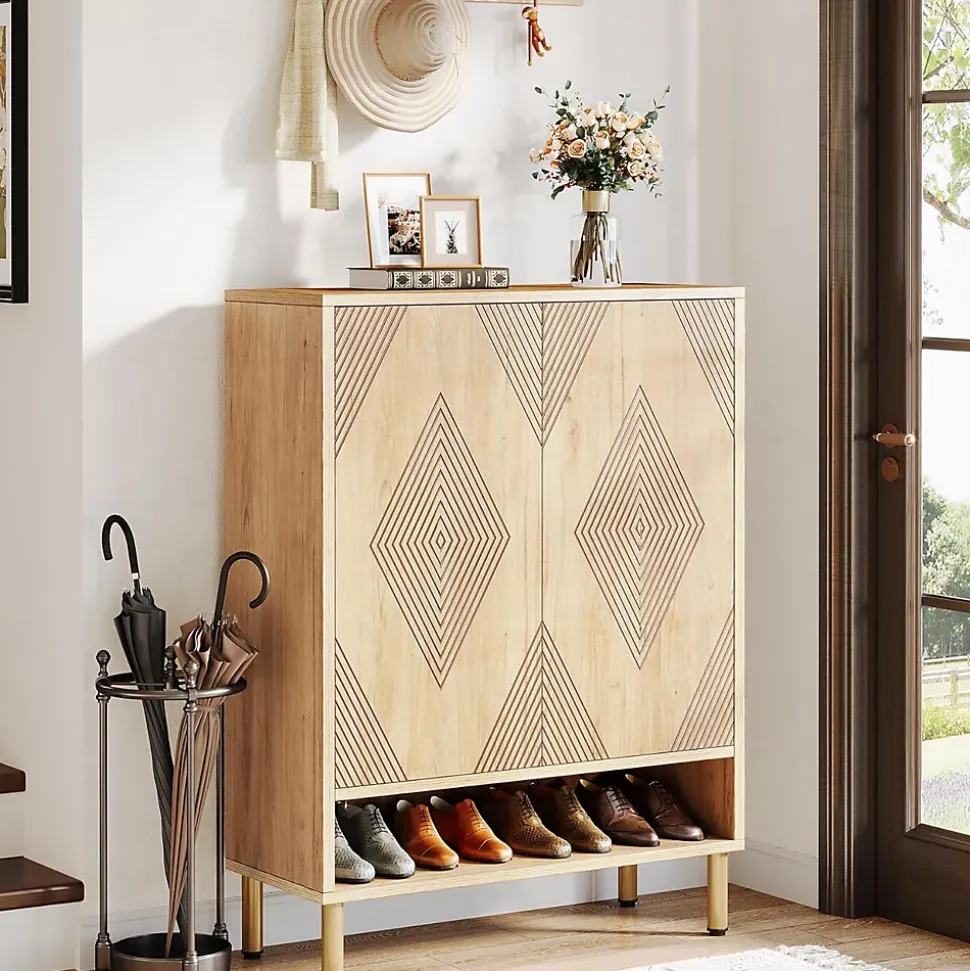 Tribesigns Armoire à chaussures avec 2 portes 6 étages pour 25 paires de chaussures