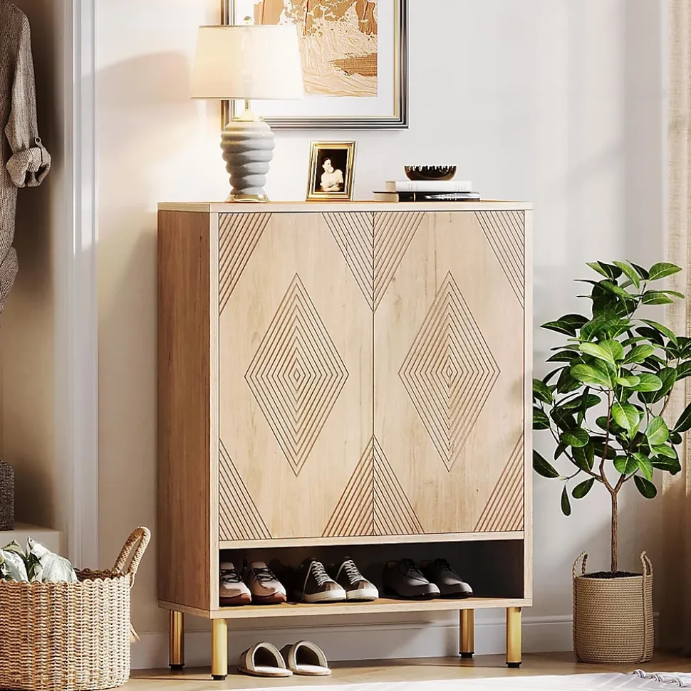Tribesigns Armoire à chaussures avec 2 portes 6 étages pour 25 paires de chaussures