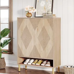 Tribesigns Armoire à chaussures avec 2 portes 6 étages pour 25 paires de chaussures