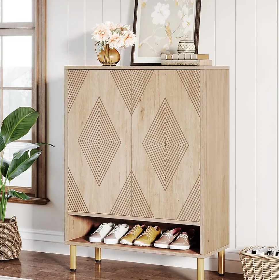 Tribesigns Armoire à chaussures avec 2 portes 6 étages pour 25 paires de chaussures
