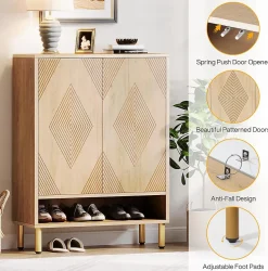Tribesigns Armoire à chaussures avec 2 portes 6 étages pour 25 paires de chaussures