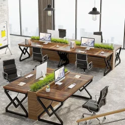 Tribesigns Bureau 160 cm en Bois Extra-épais et Cadre métallique
