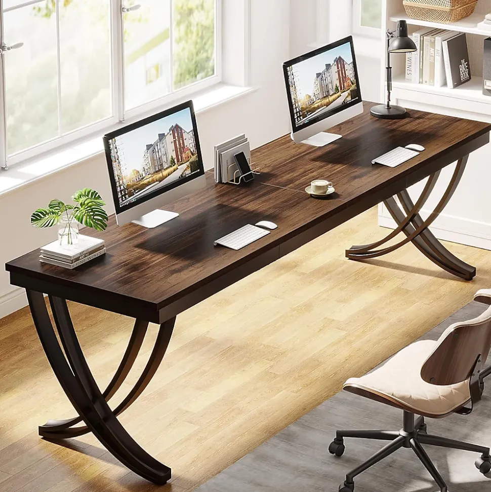 Tribesigns Bureau 200 cm Marron Rustique