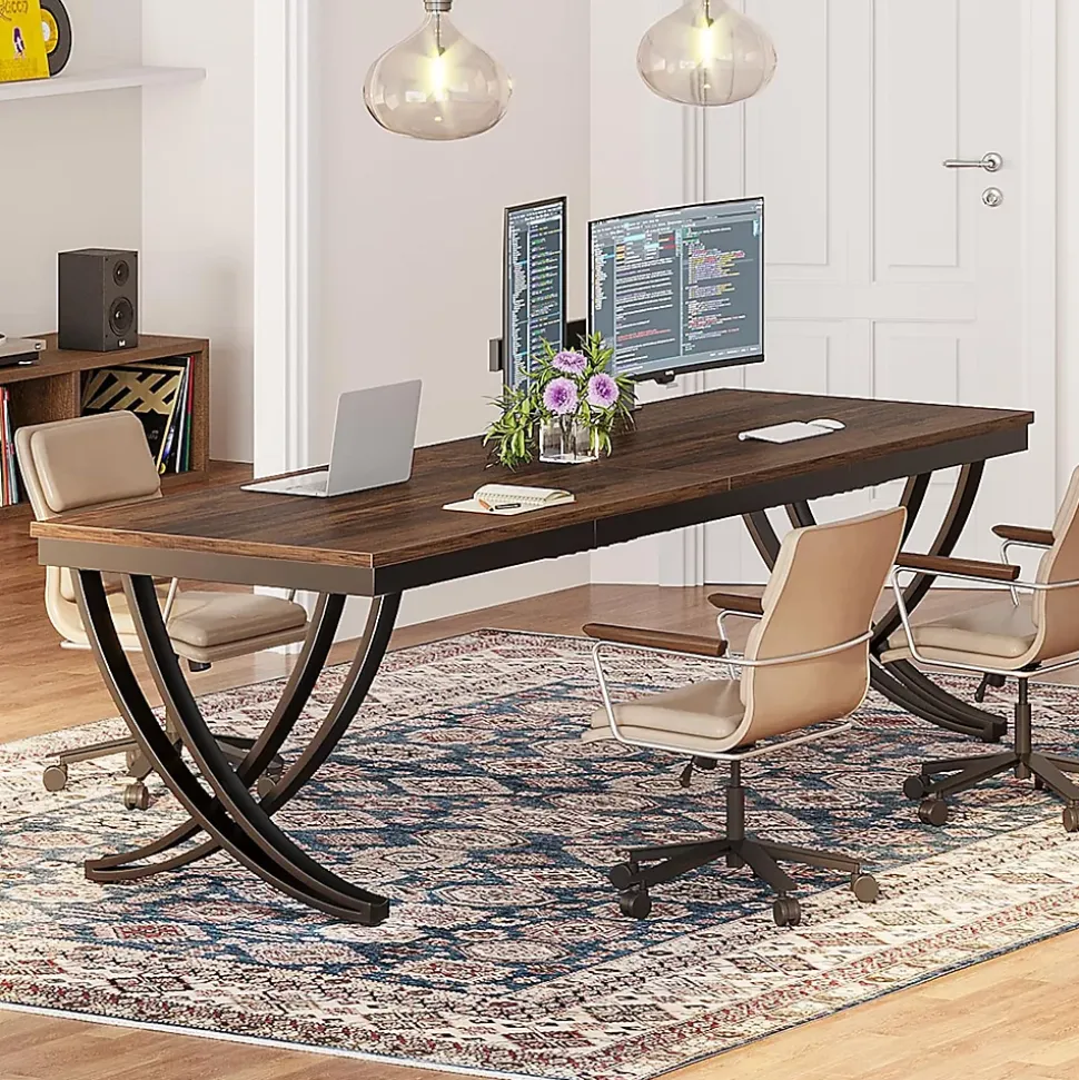 Tribesigns Bureau 200 cm Marron Rustique