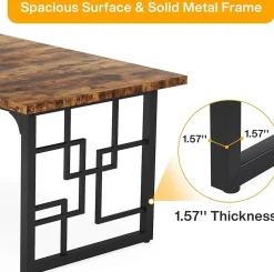 Tribesigns Bureau de 160 cm Marron Vintage