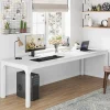 Tribesigns Bureau d'Ordinateur 200 cm Double Longue Blanc