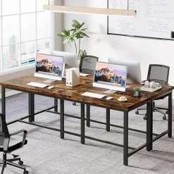 Tribesigns Bureau Extra Long 200cm Marron Vintage