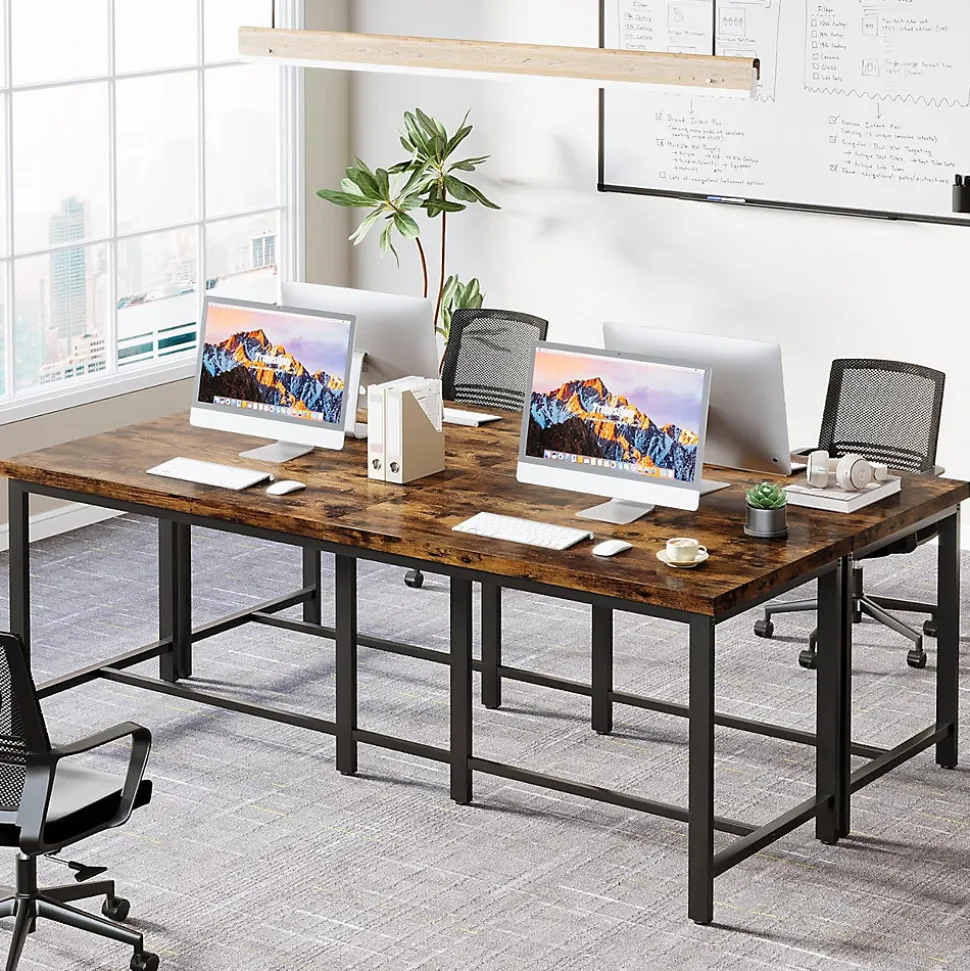 Tribesigns Bureau Extra Long 200cm Marron Vintage