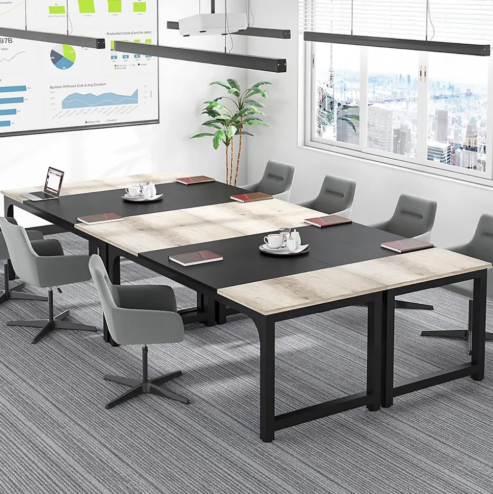 Tribesigns Bureau Gris Vintage et Noir
