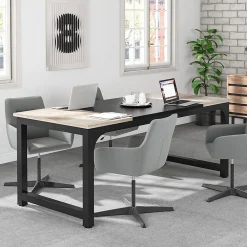 Tribesigns Bureau Gris Vintage et Noir