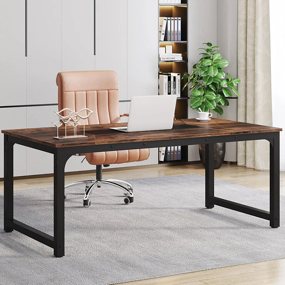Tribesigns Bureau Informatique Marron Rustique