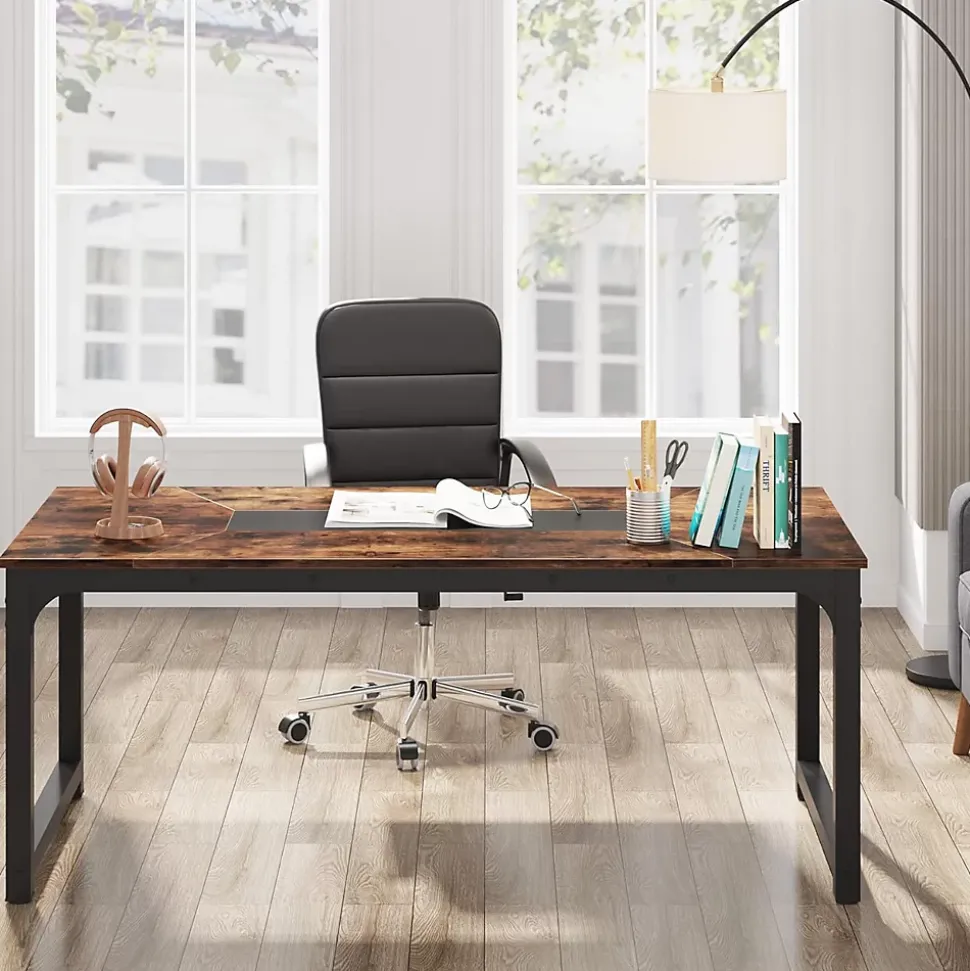 Tribesigns Bureau Informatique Marron Rustique