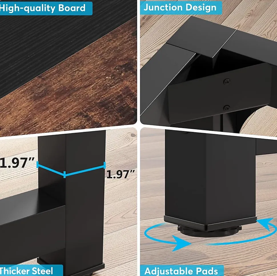 Tribesigns Bureau Marron Rustique et Noir