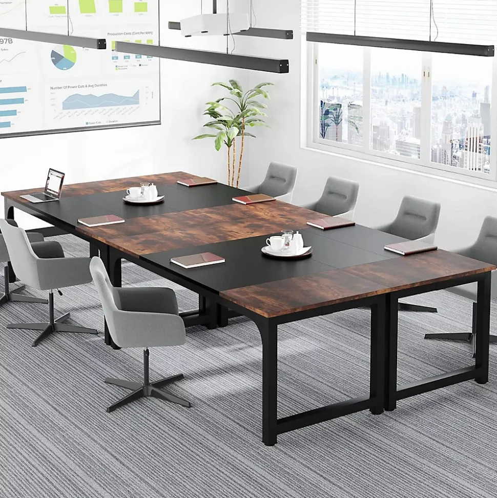 Tribesigns Bureau Marron Rustique et Noir
