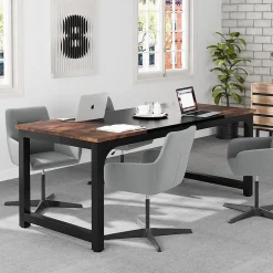 Tribesigns Bureau Marron Rustique et Noir