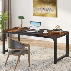 Tribesigns Bureau rectangle marron et noir