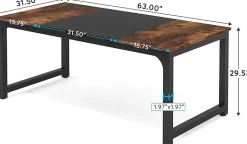 Tribesigns Bureau rectangle marron et noir