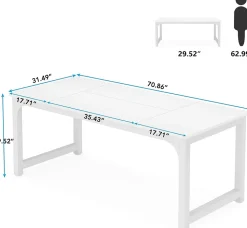 Tribesigns Bureau rectangle Modern Blanc