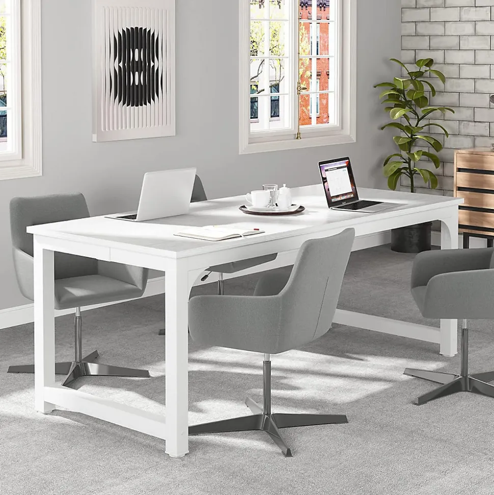 Tribesigns Bureau rectangle Modern Blanc