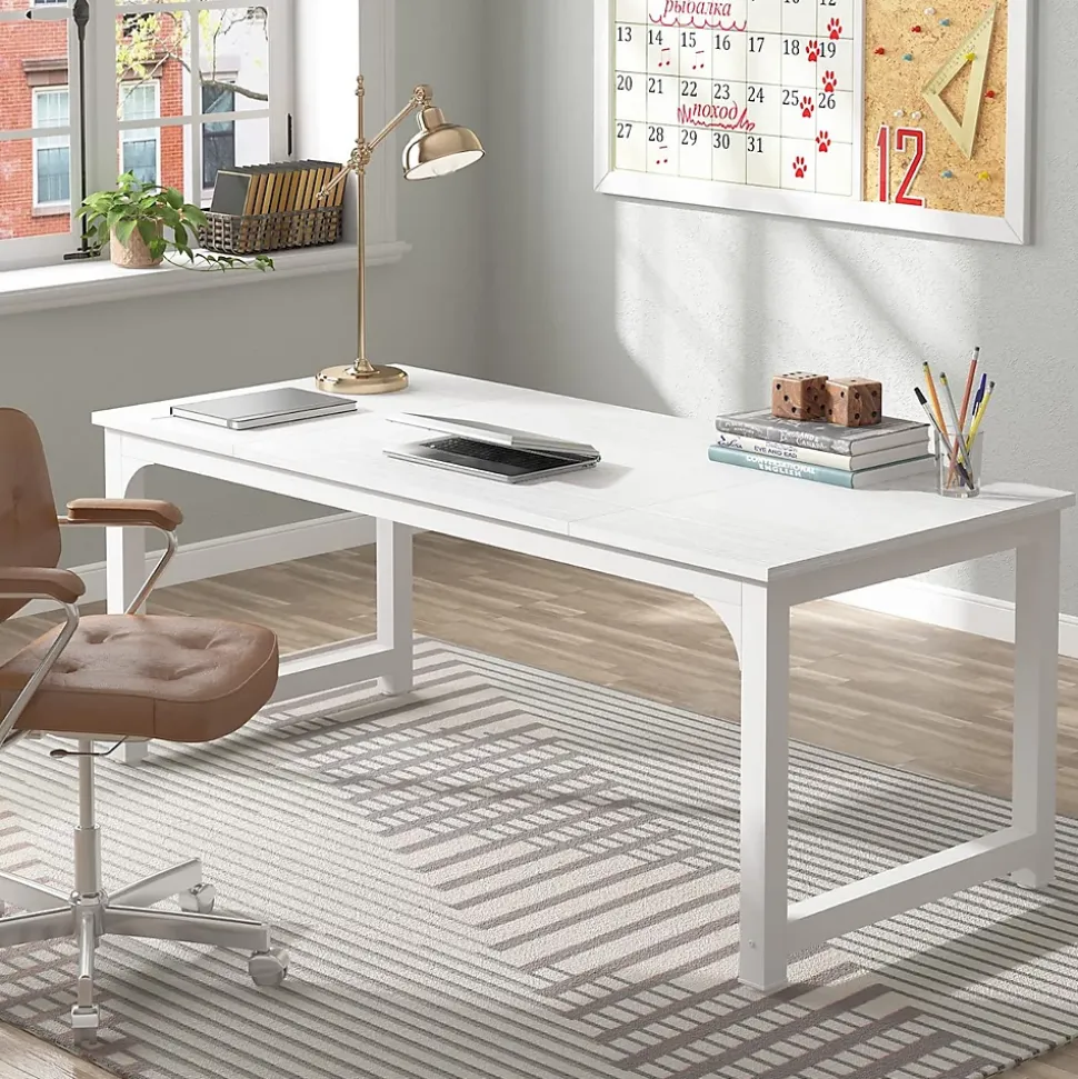 Tribesigns Bureau rectangle Modern Blanc
