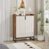 Tribesigns Meuble de Rangement à Chaussures Armoire avec Cadre Blanc et Marron