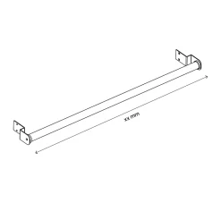 Tringle à rideaux + 2 supports en 