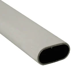 Tringle de penderie ovale acier blanc 2 m de 3 x 1,5 cm