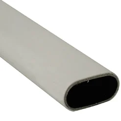 Tringle de penderie ovale acier blanc 1,5 m de 3 x 1,5 cm