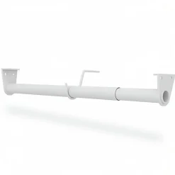 Tringle de penderie télescopique aluminium blanc Ø2,5 cm de 110 à 200 cm avec support