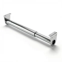 Tringle de penderie télescopique aluminium chromé Ø2,5 cm de 110 à 200 cm avec support