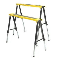 Tréteaux réglables télescopiques en métal - Hauteur ajustable de 64 à 91 cm Charge 150 kg - EURO VANADIUM