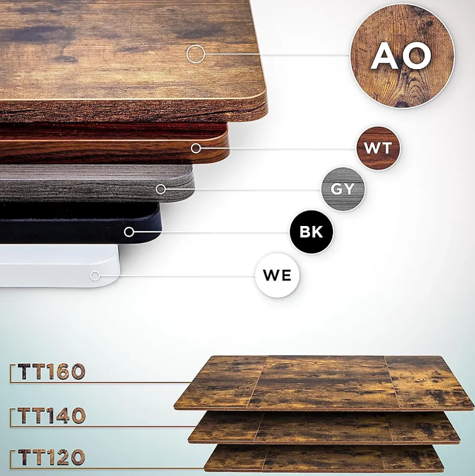 TT120 AO Plateau pour Bureau Assis Debout de 120 x 60 x 2 cm Compatible avec la plupart des Structures assis debout Duronic