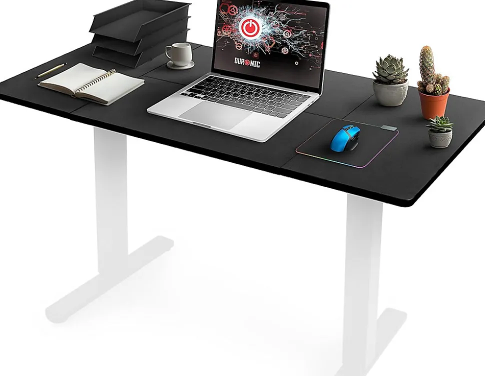 TT160 BK Plateau pour Bureau Assis Debout de 160 x 60 x 2 cm Compatible avec la plupart des Structures assis debout Duronic