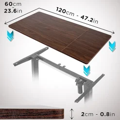TT140 WT Plateau pour Bureau Assis Debout de 140 x 60 x 2 cm Compatible avec la plupart des Structures assis debout Duronic