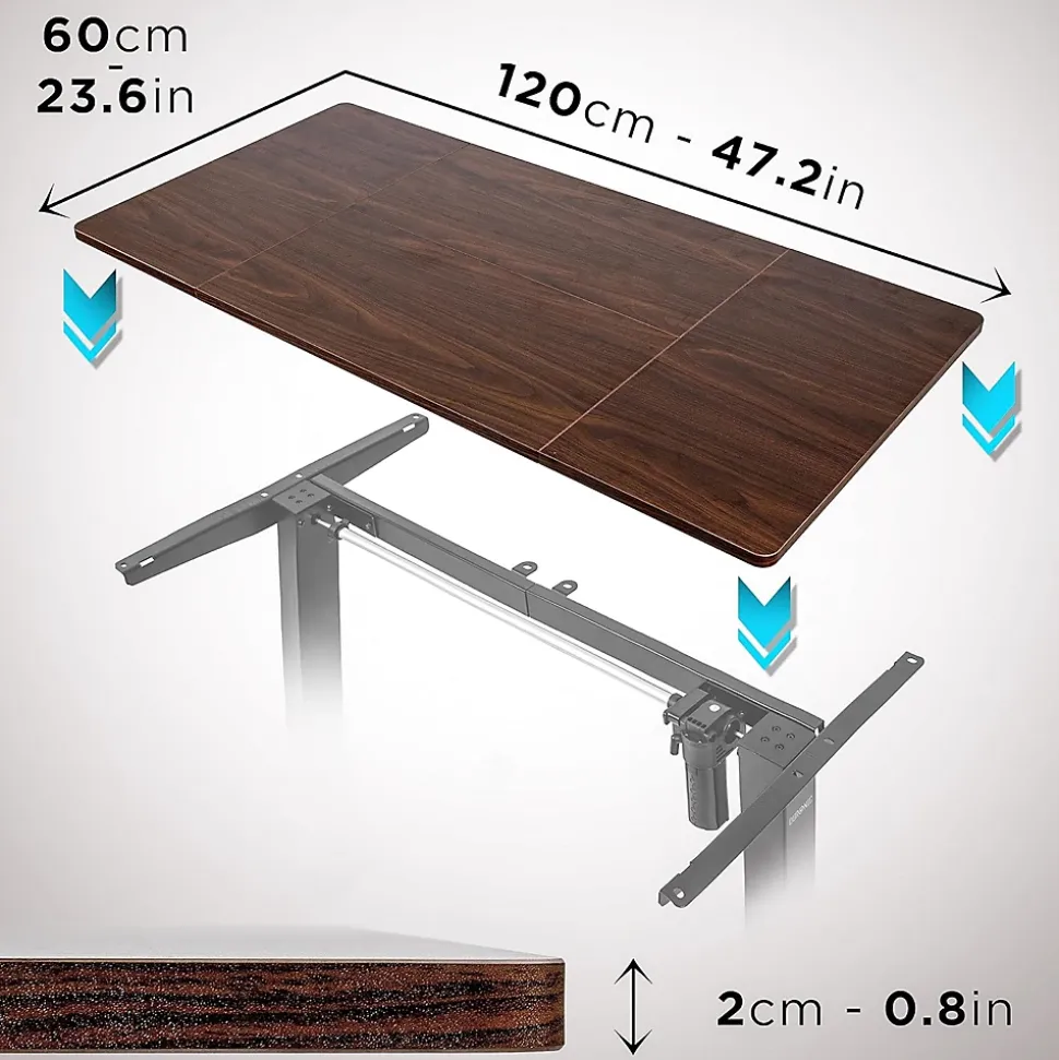TT140 WT Plateau pour Bureau Assis Debout de 140 x 60 x 2 cm Compatible avec la plupart des Structures assis debout Duronic