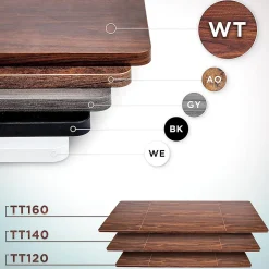 TT140 WT Plateau pour Bureau Assis Debout de 140 x 60 x 2 cm Compatible avec la plupart des Structures assis debout Duronic