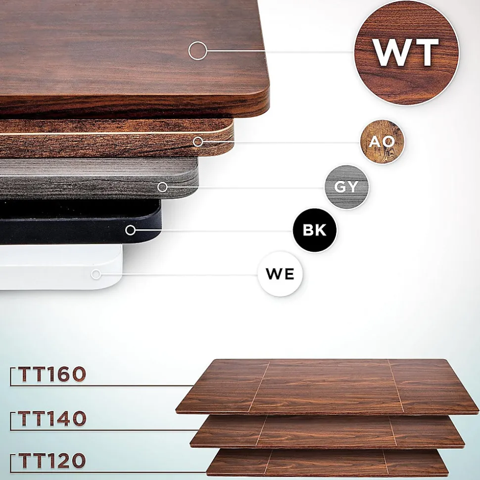 TT140 WT Plateau pour Bureau Assis Debout de 140 x 60 x 2 cm Compatible avec la plupart des Structures assis debout Duronic