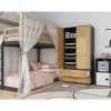 TURIN - Armoire de chambre style moderne - Penderie multifonctions - 2 portes + 2 tiroirs - Dressing