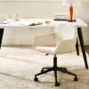 URBAN MEUBLE Chaise intérieure pivotante en tissu avec accoudoirs Hauteur réglable et design confortable Beige
