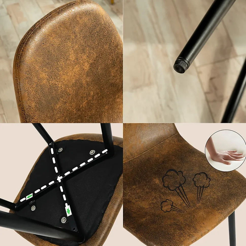 URBAN MEUBLE Ensemble table et 4 chaises de salle à manger style vintage rétro effet bois