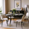 URBAN MEUBLE Ensemble table extensible noir 120-160 et 4 chaises style scandinaves blanches cassées