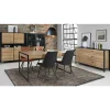 Vaisselier 121 cm 4 portes 2 niches décor bois de chêne et noir - MODE