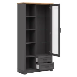 Vaisselier 1 porte 2 tiroirs Charlie Gris Anthracite