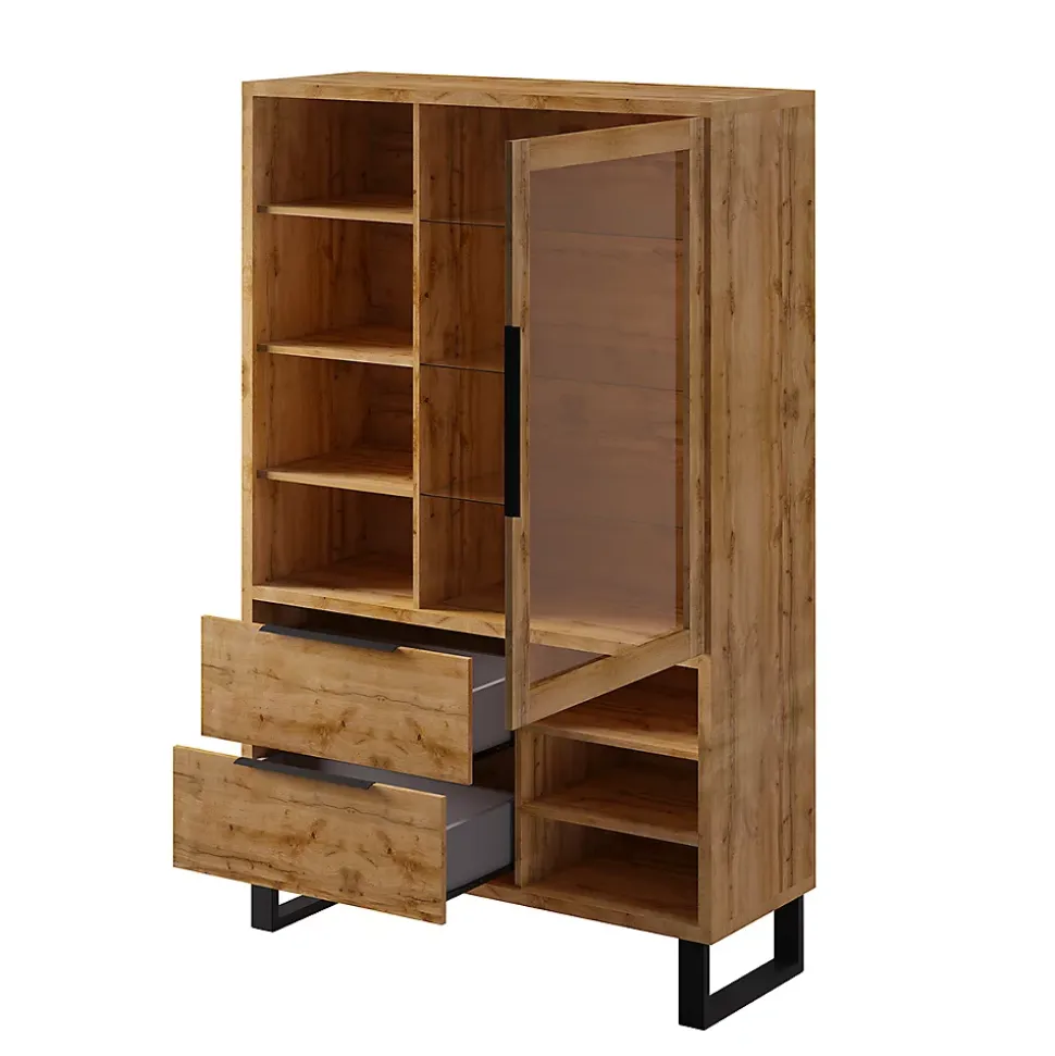 Vaisselier 1 porte 2 tiroirs Eden Bois et Metal