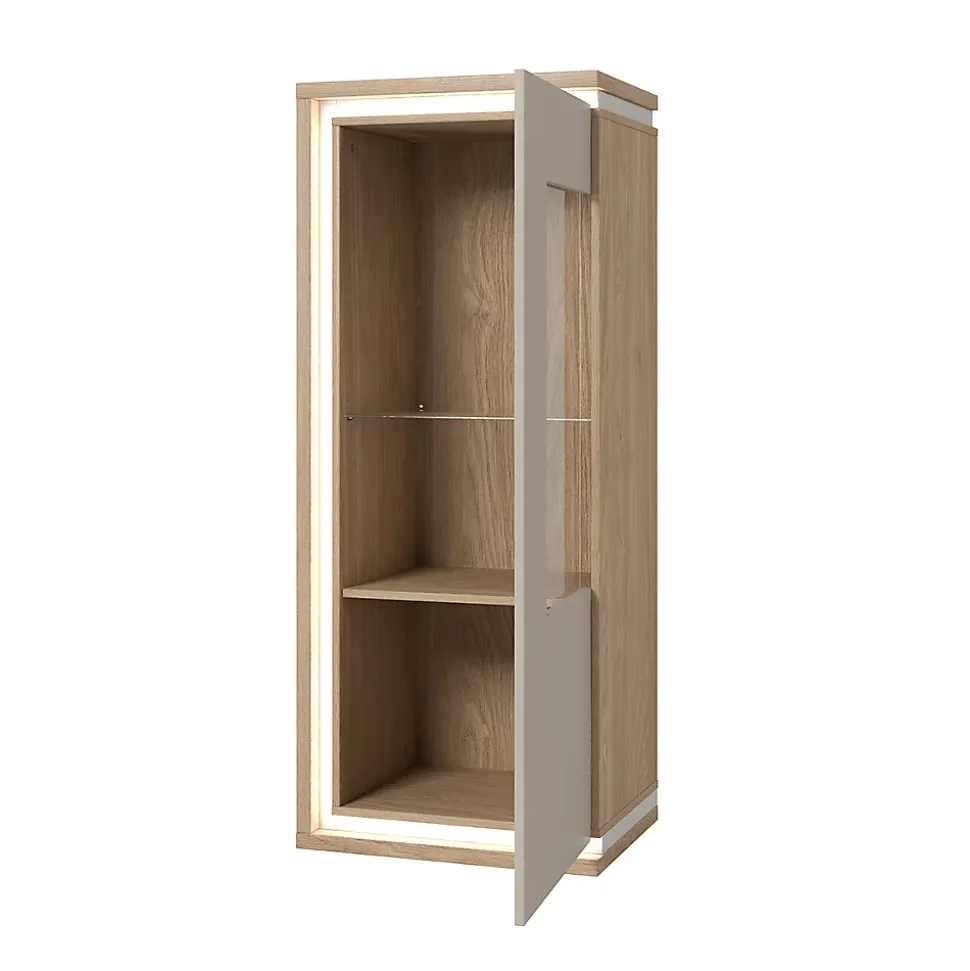 Vaisselier 1 porte droite Iria Cachemire et Bois