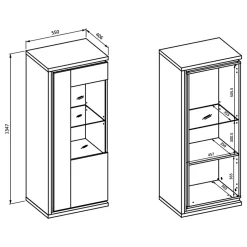 Vaisselier 1 porte droite Iria Cachemire et Bois
