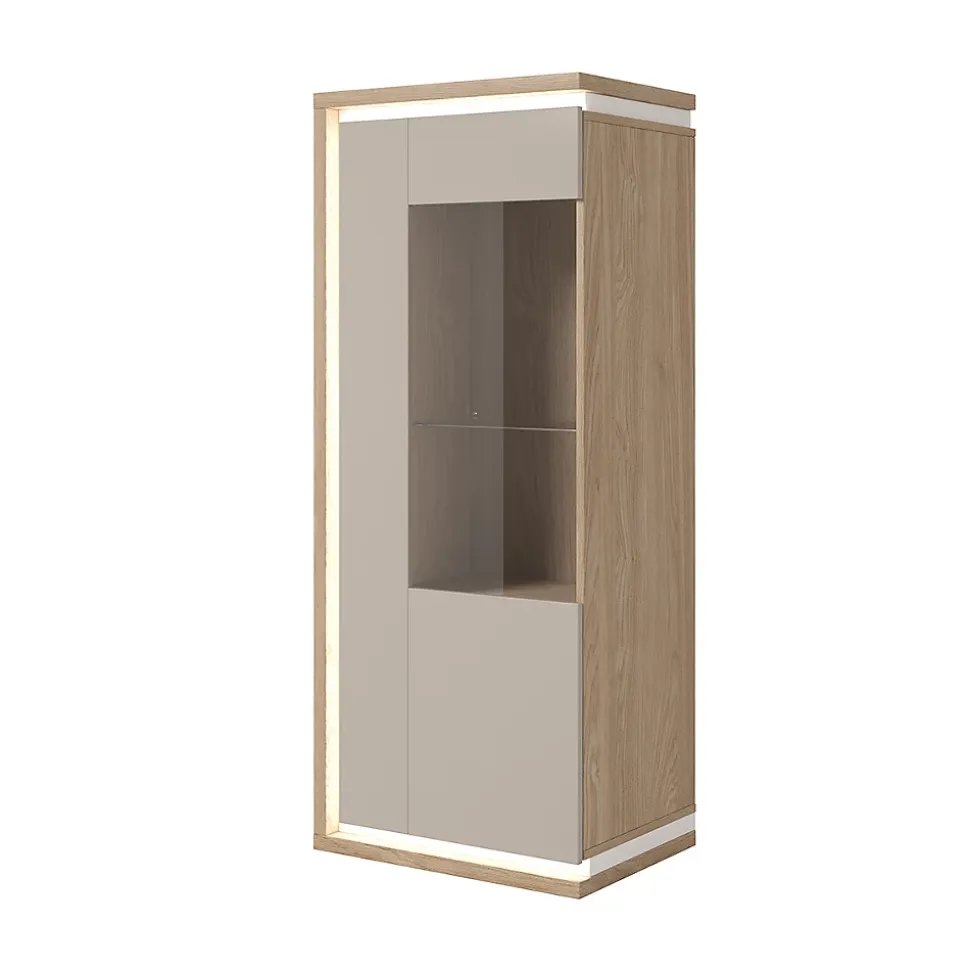 Vaisselier 1 porte droite Iria Cachemire et Bois
