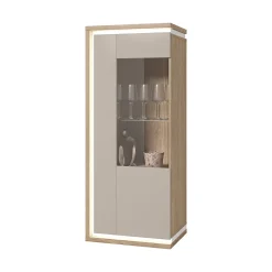 Vaisselier 1 porte droite Iria Cachemire et Bois