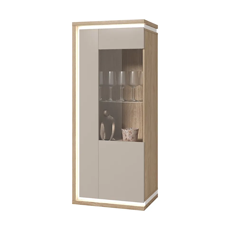 Vaisselier 1 porte droite Iria Cachemire et Bois