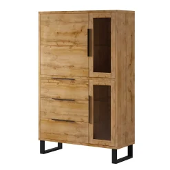 Vaisselier 3 portes 3 tiroirs Eden Bois et Metal